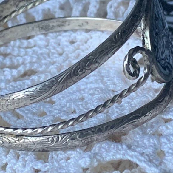 HECHOEN MEXICO Silver Abalone MOP Shell Cuff Bracelet Woman’s Jewelry Butterfly - Picture 5 of 10